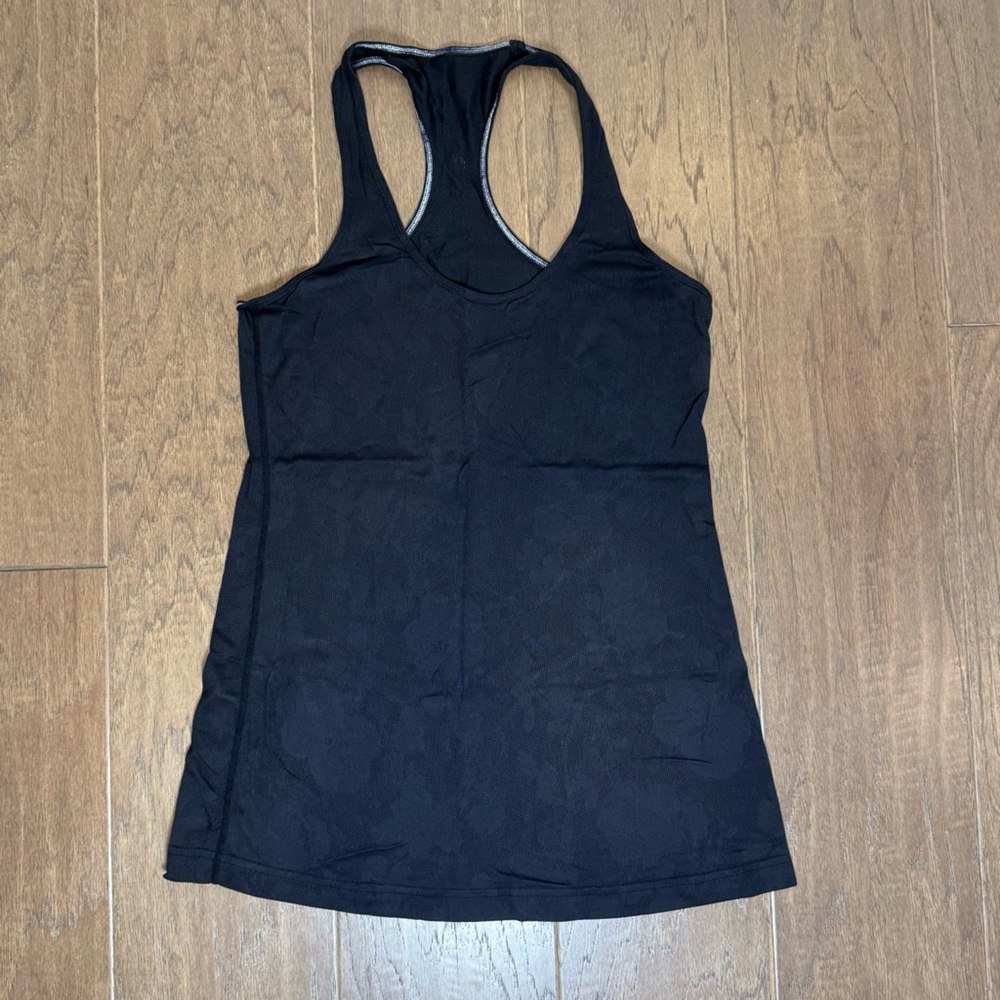 Lululemon Black Lace-Effect Tank Top